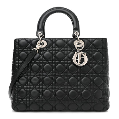 Christian Dior Lambskin Cannage Large Lady Dior Black 1 of 10