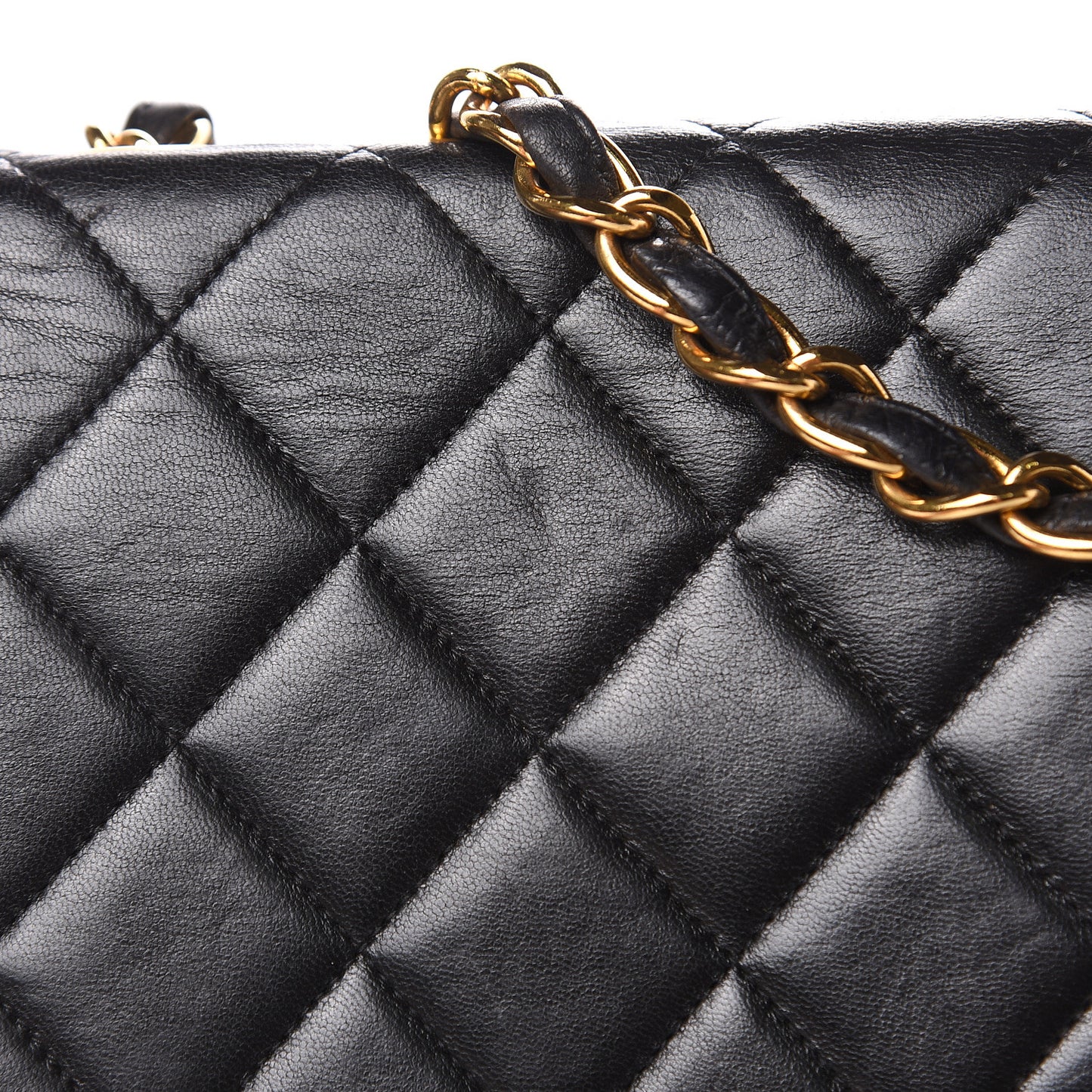 Lambskin Quilted Jumbo Single Flap Black