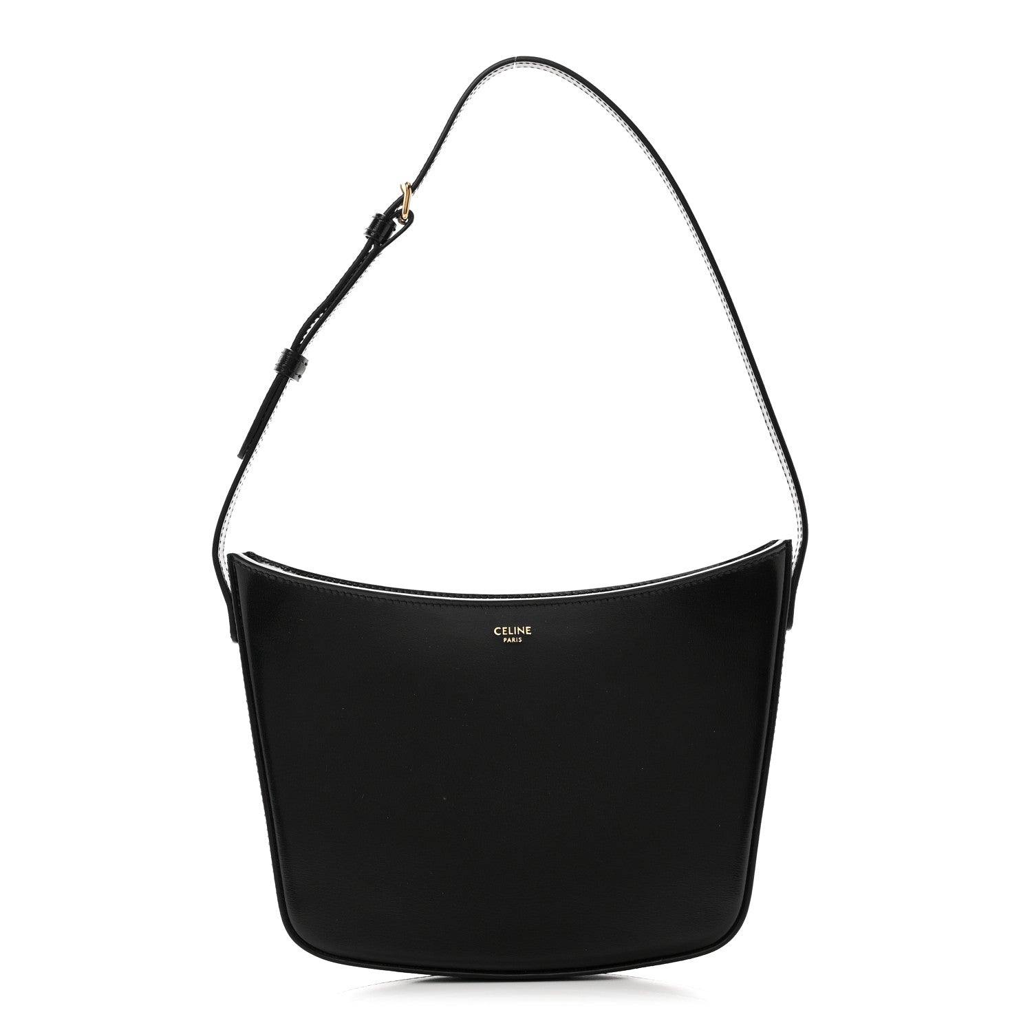 Celine Shiny Calfskin Medium Croque Bag Black 1 of 9
