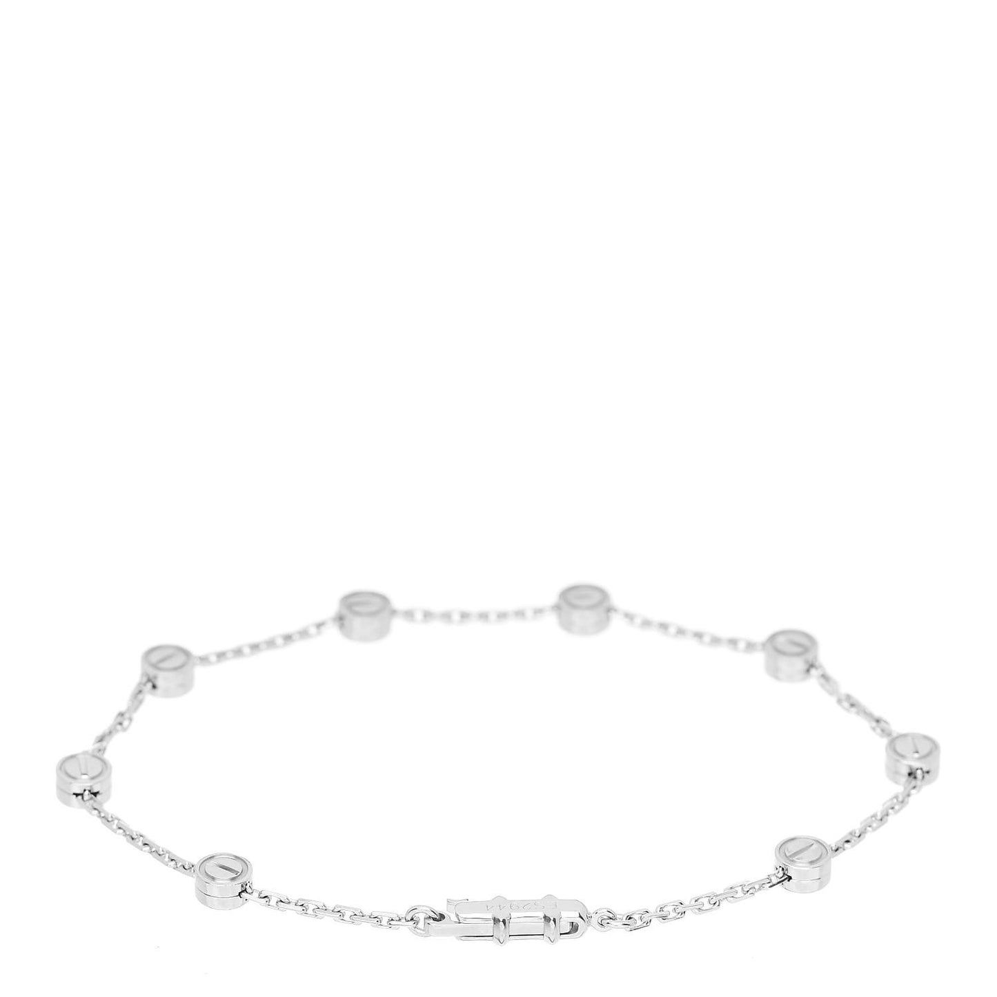 18K White Gold LOVE Station Bracelet