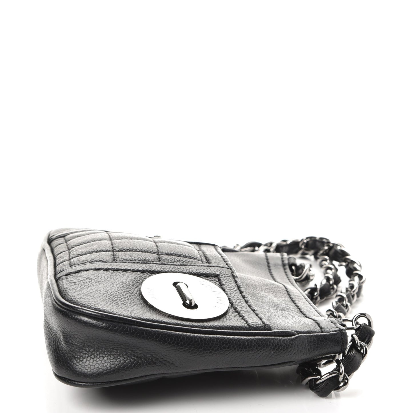 Caviar Square Quilted Shoulder Bag Black
