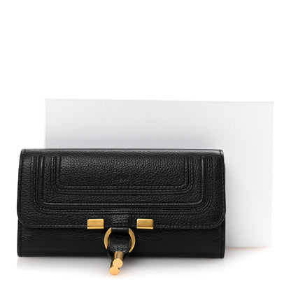 Chloe Calfskin Marcie Continental Flap Wallet Black 7 of 7