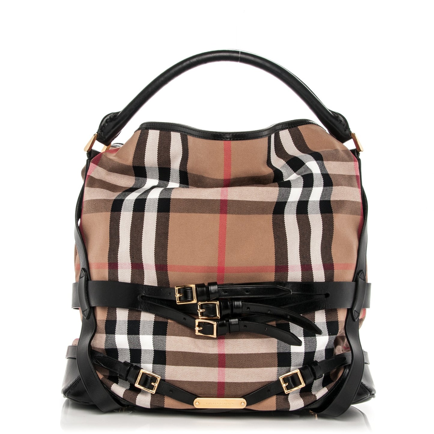 House Check Bridle Calfskin Medium Gosford Hobo Black