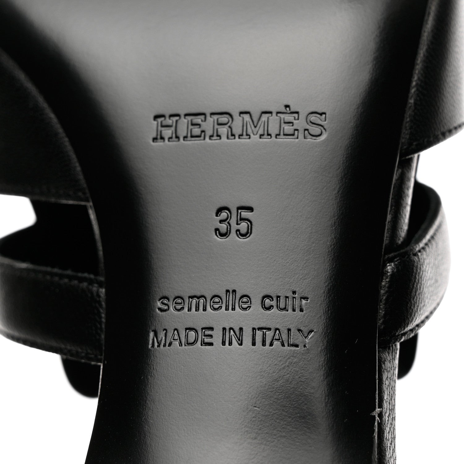 Hermes Goatskin Candy Sandals 35 Black 7 of 9