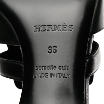 Hermes Goatskin Candy Sandals 35 Black 7 of 9