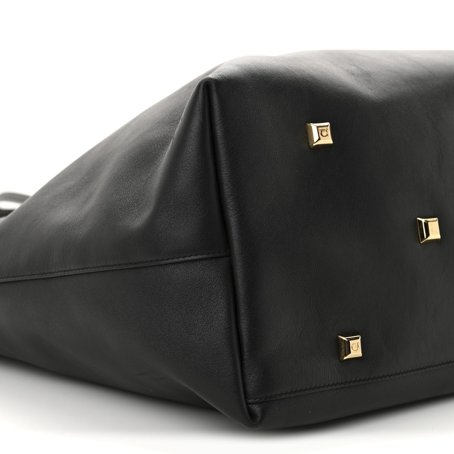 Salvatore Ferragamo Calfskin Studio Tote Black 9 of 10