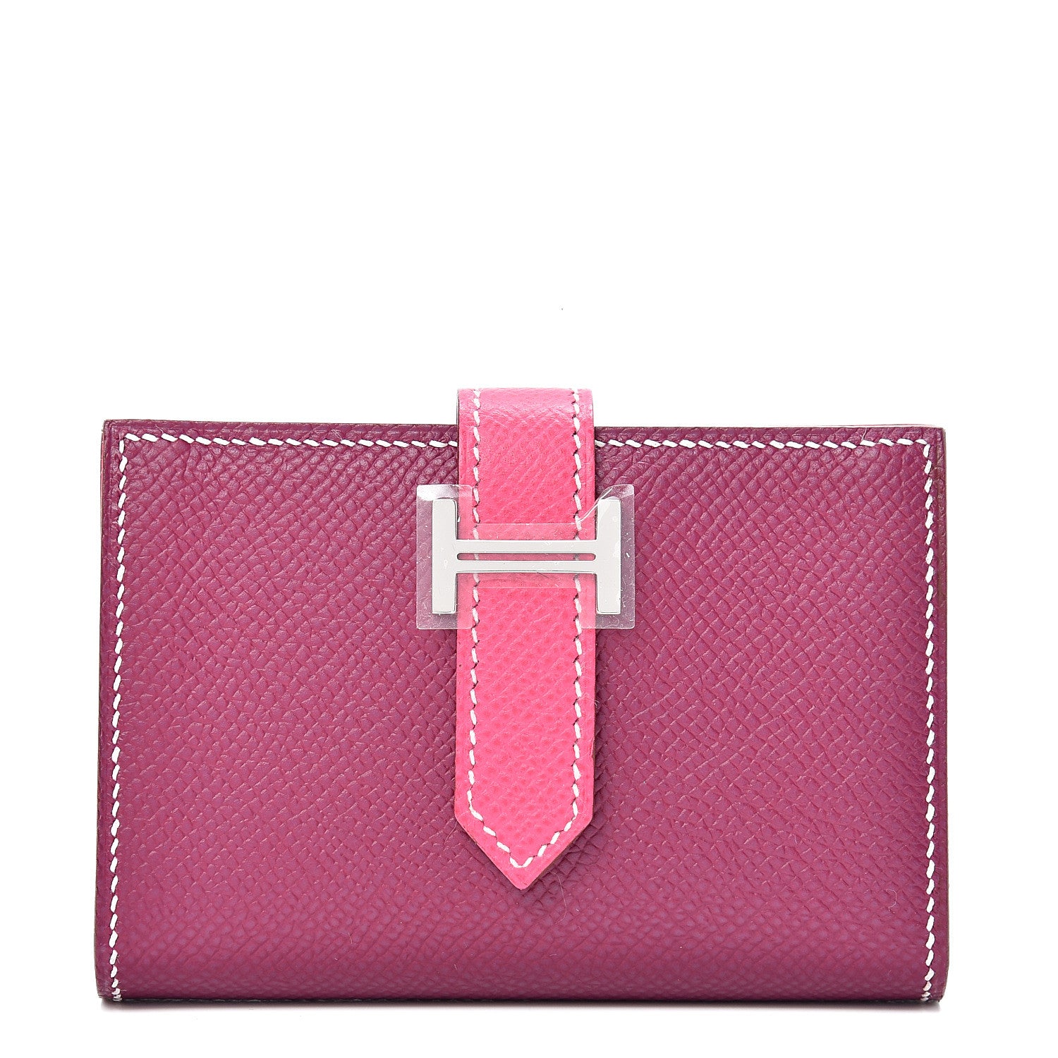 Hermes Epsom Bi-Color Mini Bearn Wallet Tosca Rose Tyrien 1 of 7