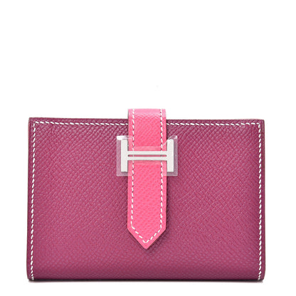 Hermes Epsom Bi-Color Mini Bearn Wallet Tosca Rose Tyrien 1 of 7