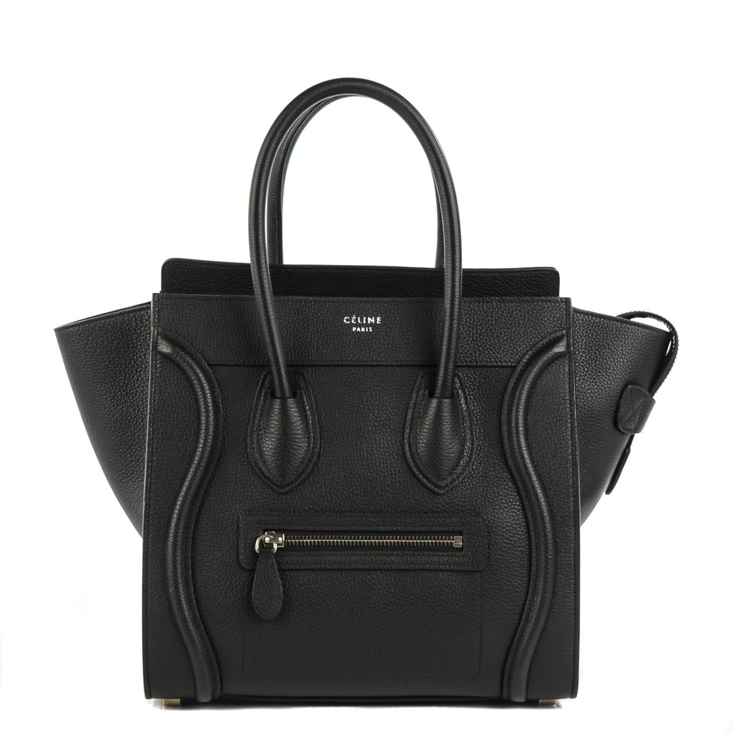 Drummed Calfskin Micro Luggage Black