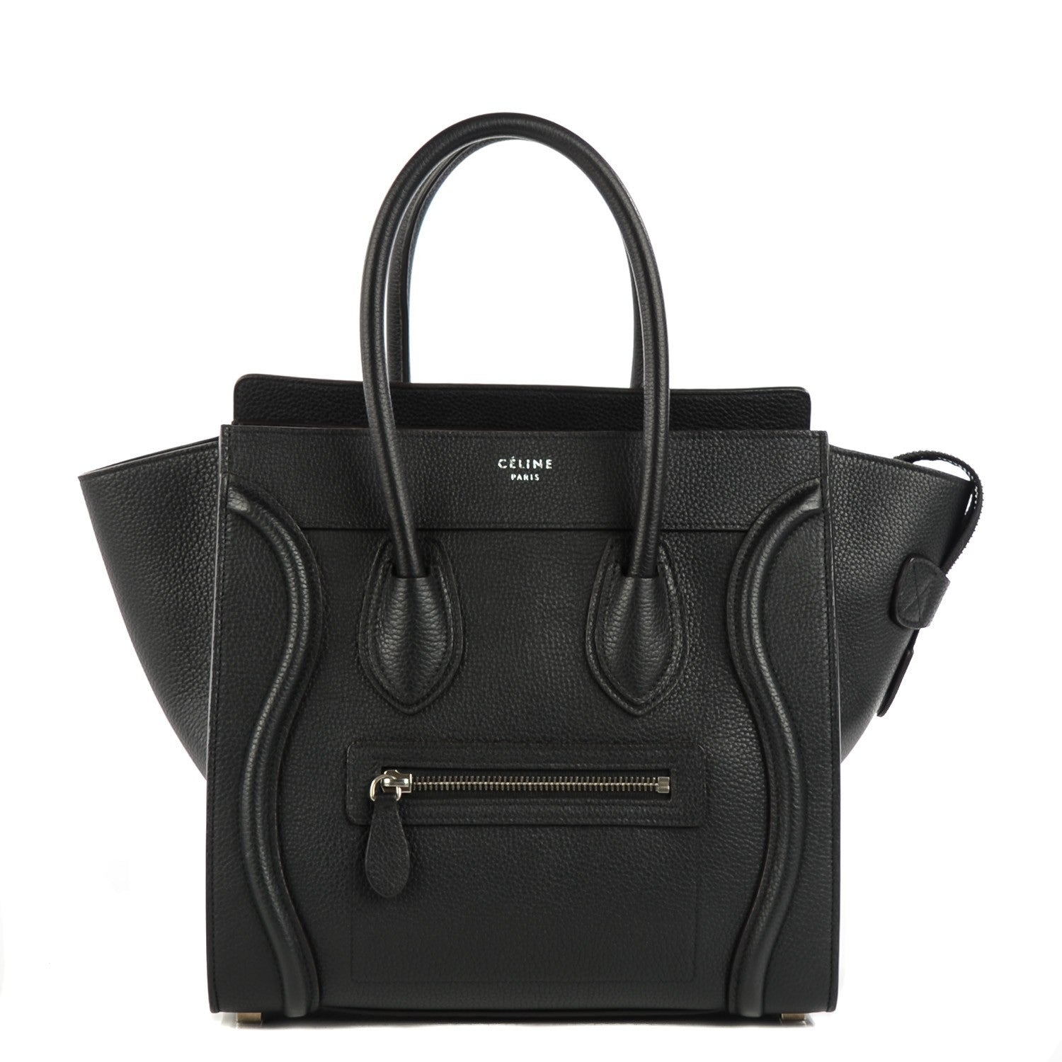 Celine Drummed Calfskin Micro Luggage Black 1 of 8