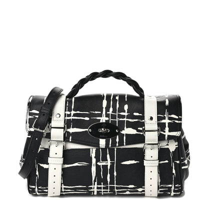 Mulberry Polished Buffalo Check Printed Medium Alexa Black White 1 of 8