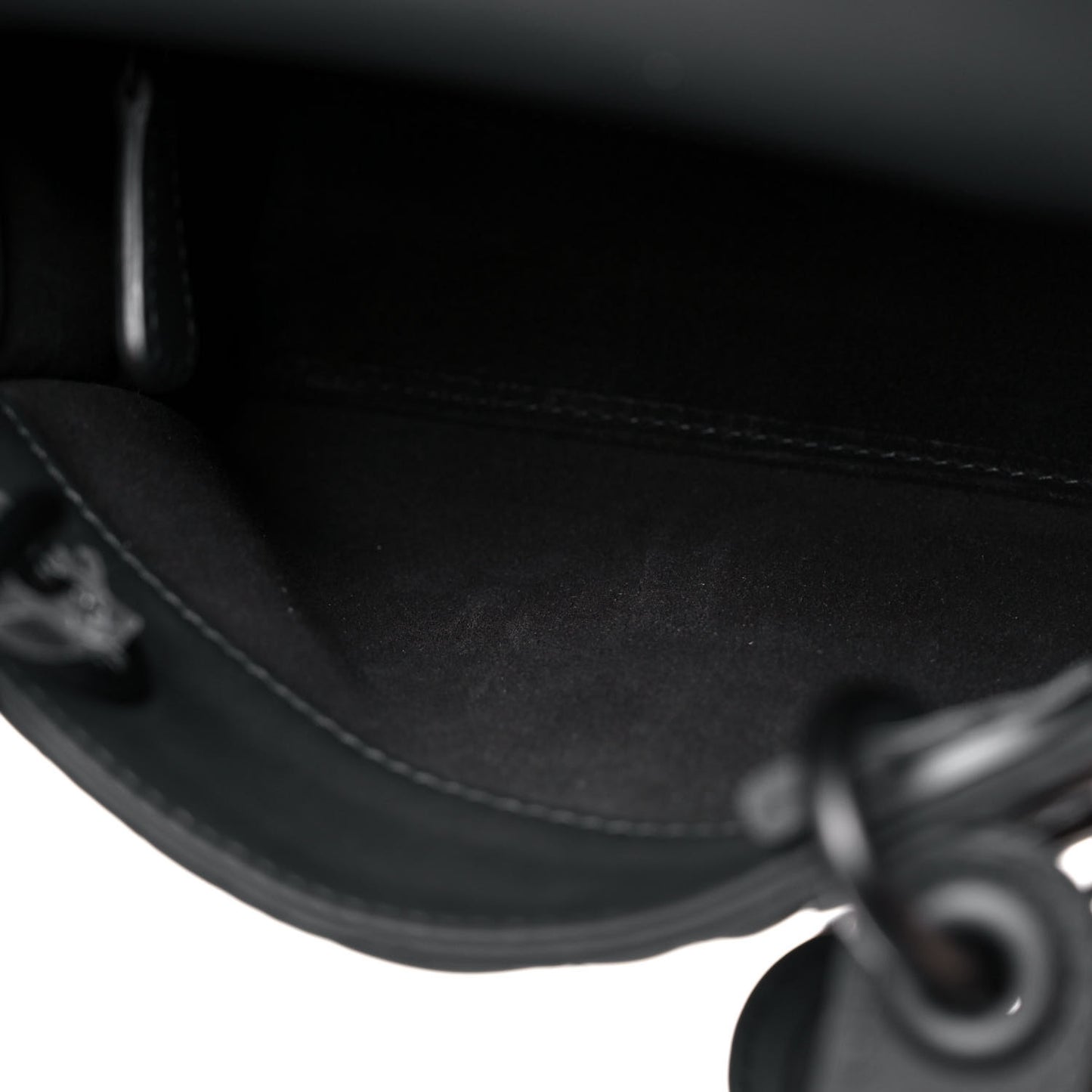 Ultra Matte Calfskin Cannage Mini Lady Dior Black