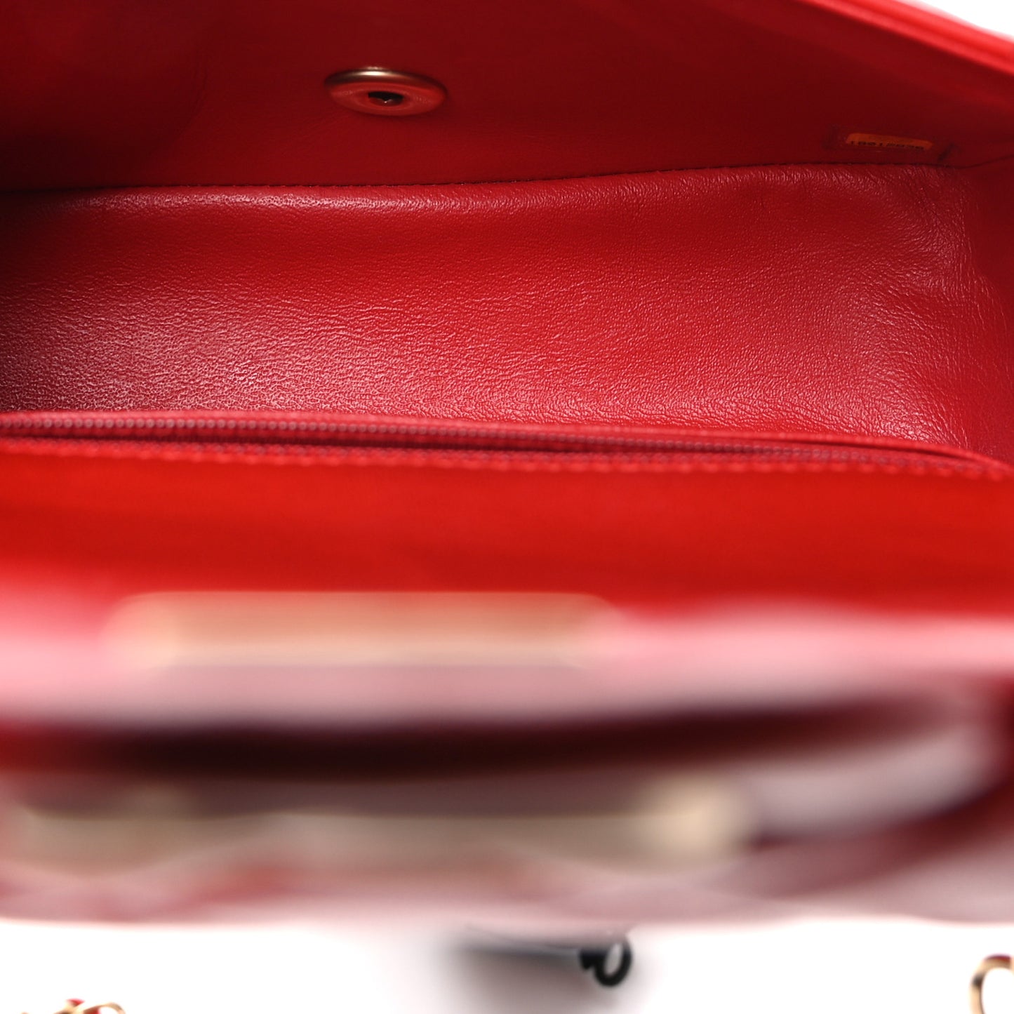 Lambskin Quilted Mini Rectangular Flap Red
