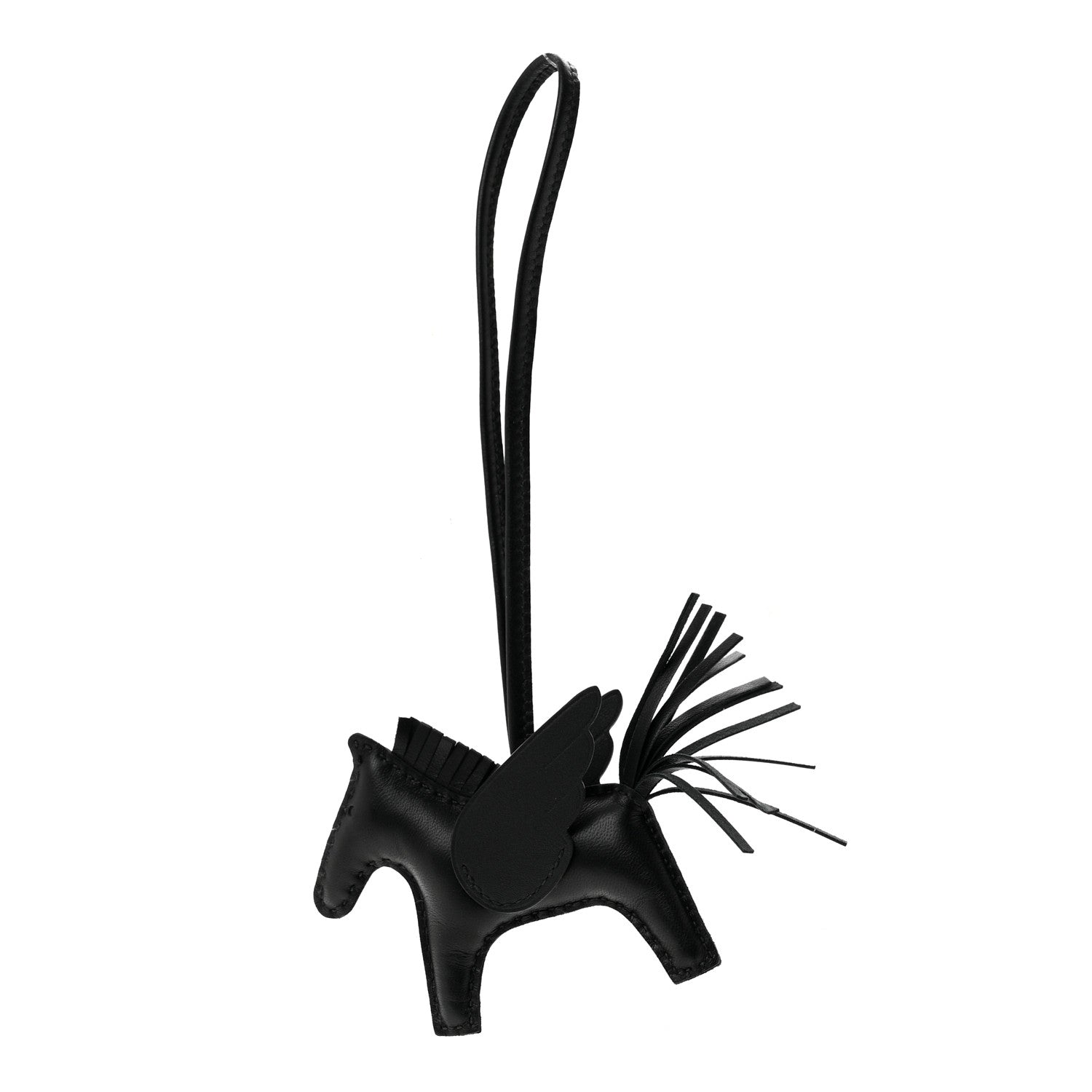 Hermes Milo Lambskin Grigri Rodeo Pegase Horse Bag Charm PM So Black 1 of 5