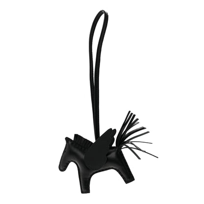 Hermes Milo Lambskin Grigri Rodeo Pegase Horse Bag Charm PM So Black 1 of 5