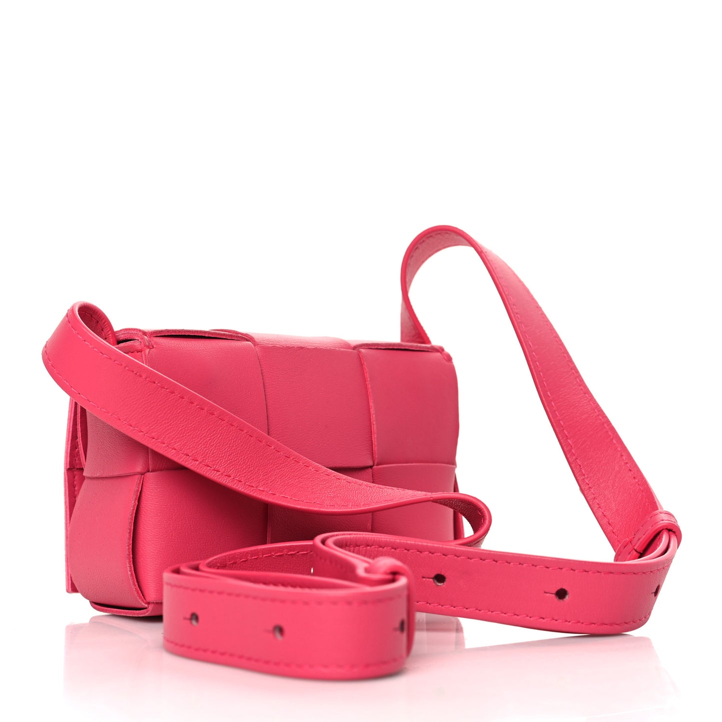 Lambskin Maxi Intrecciato Extra Mini Cassette Crossbody Bag Cranberry