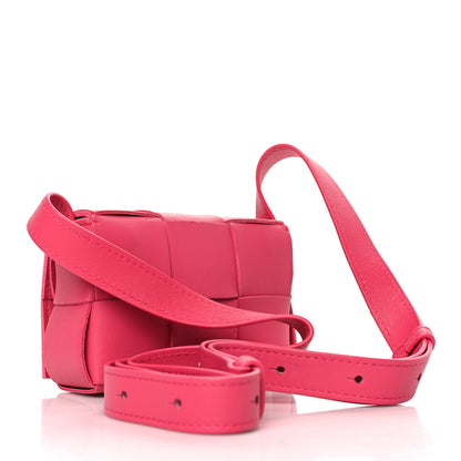 Bottega Veneta Lambskin Maxi Intrecciato Extra Mini Cassette Crossbody Bag Cranberry 3 of 8