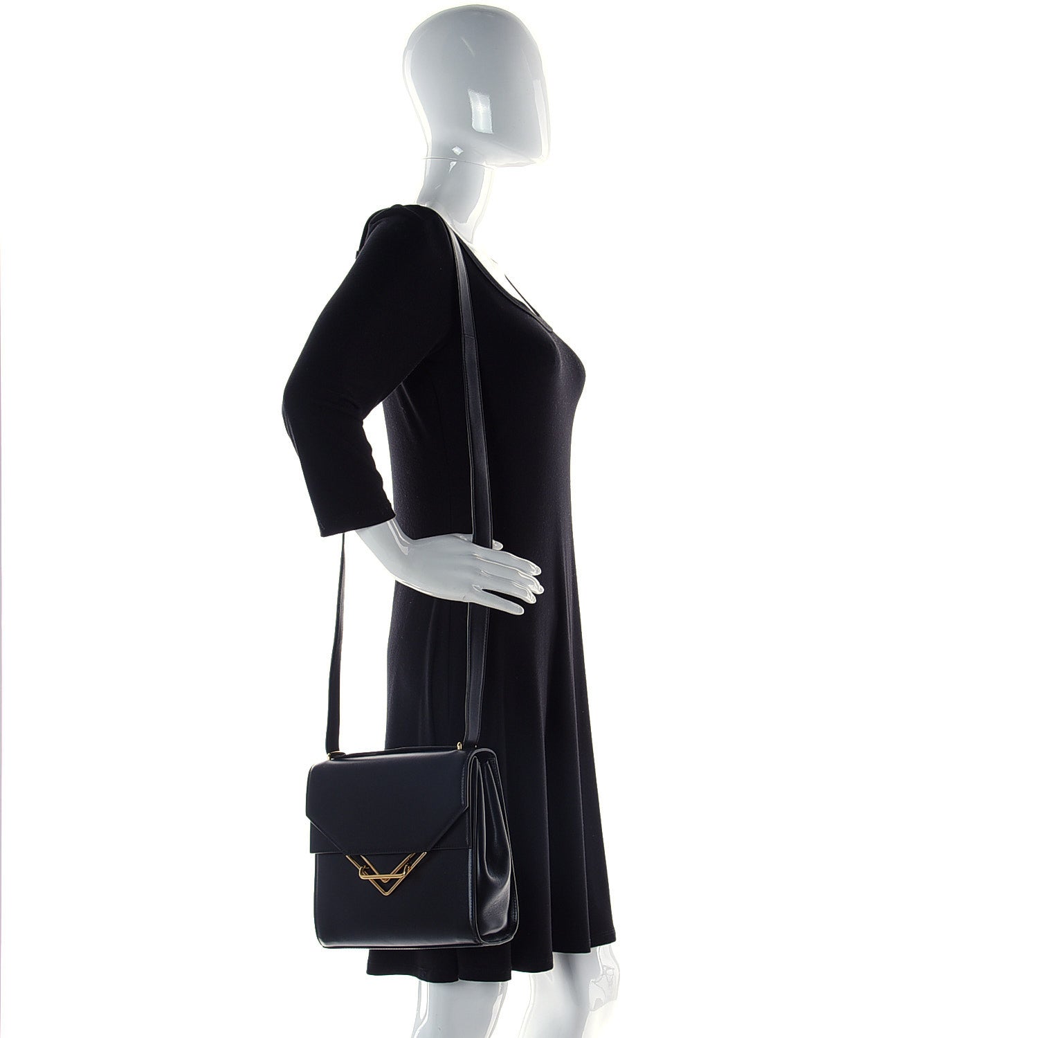 Bottega Veneta Box Calfskin Nappa Clip Bag Black 2 of 10