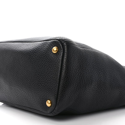 Prada Vitello Daino Side Pocket Tote Black 8 of 10
