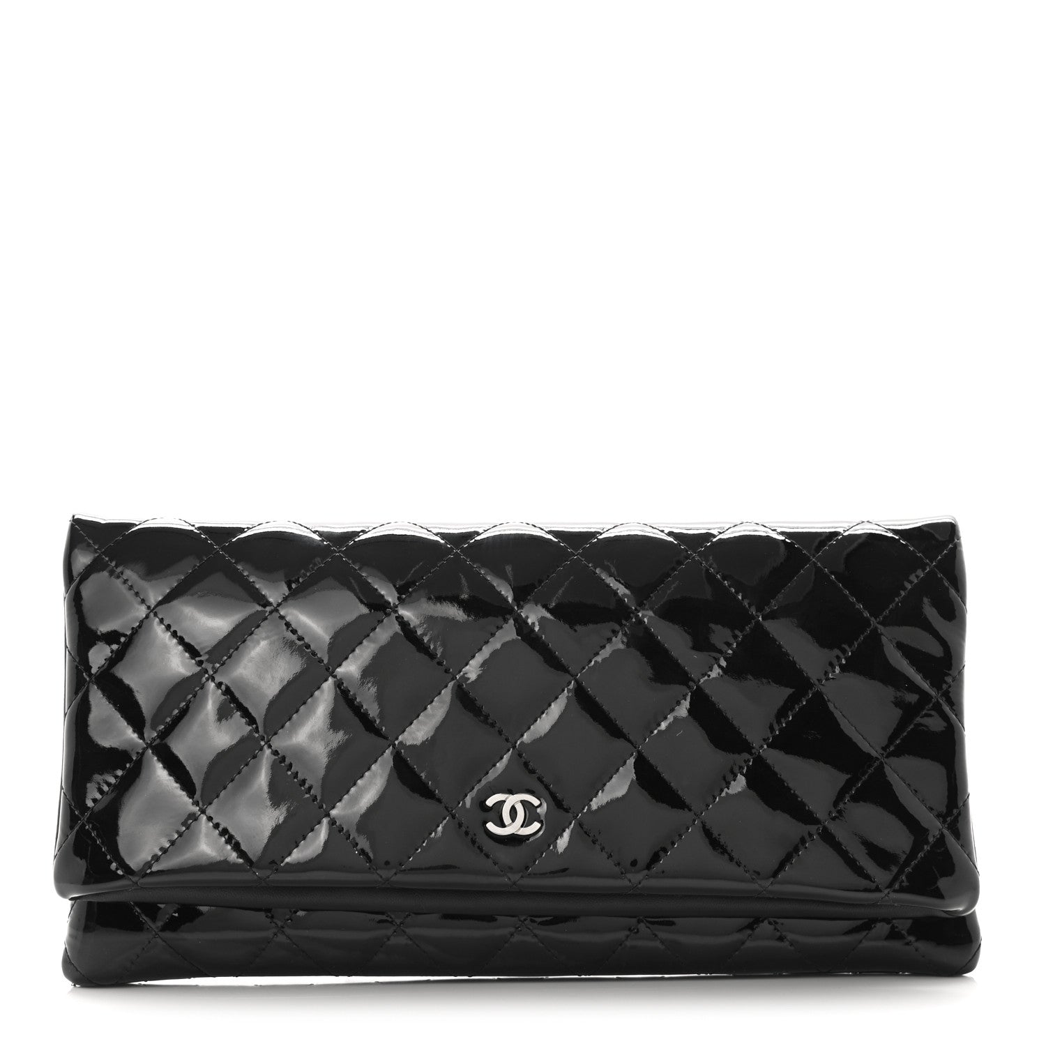 Chanel Patent Calfskin Quilted Beauty CC Clutch Black 1 of 7