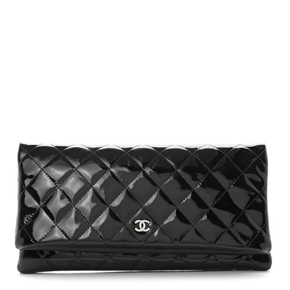 Chanel Patent Calfskin Quilted Beauty CC Clutch Black 1 of 7