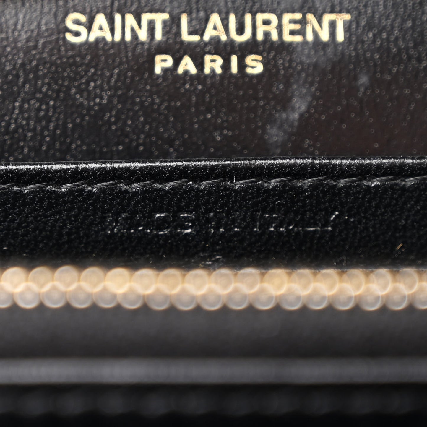 Glossy Calfskin Monogram Chain Wallet Black