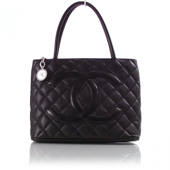 Caviar Medallion Tote Black