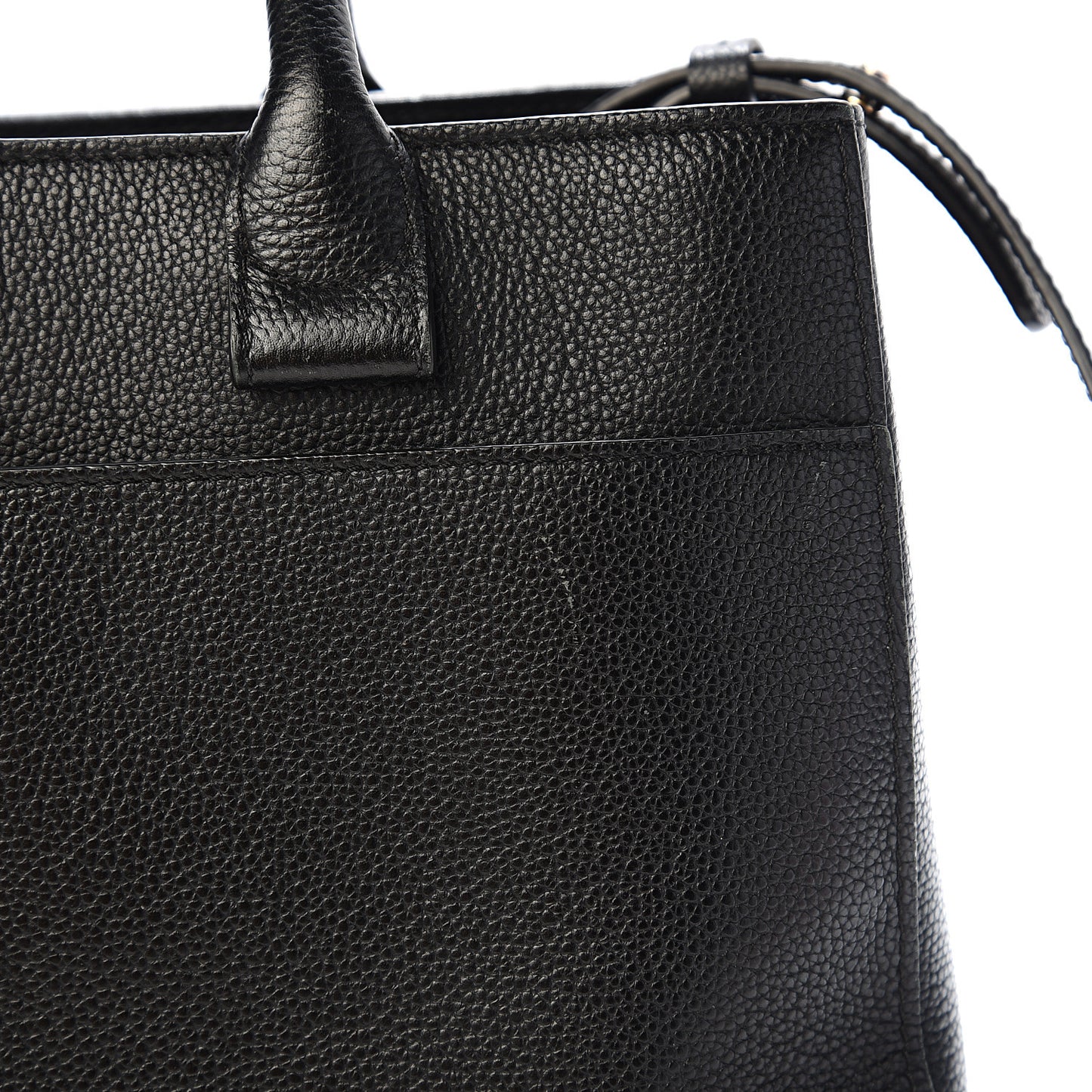 Grained Calfskin Small Neo Executive Shopper Tote Black