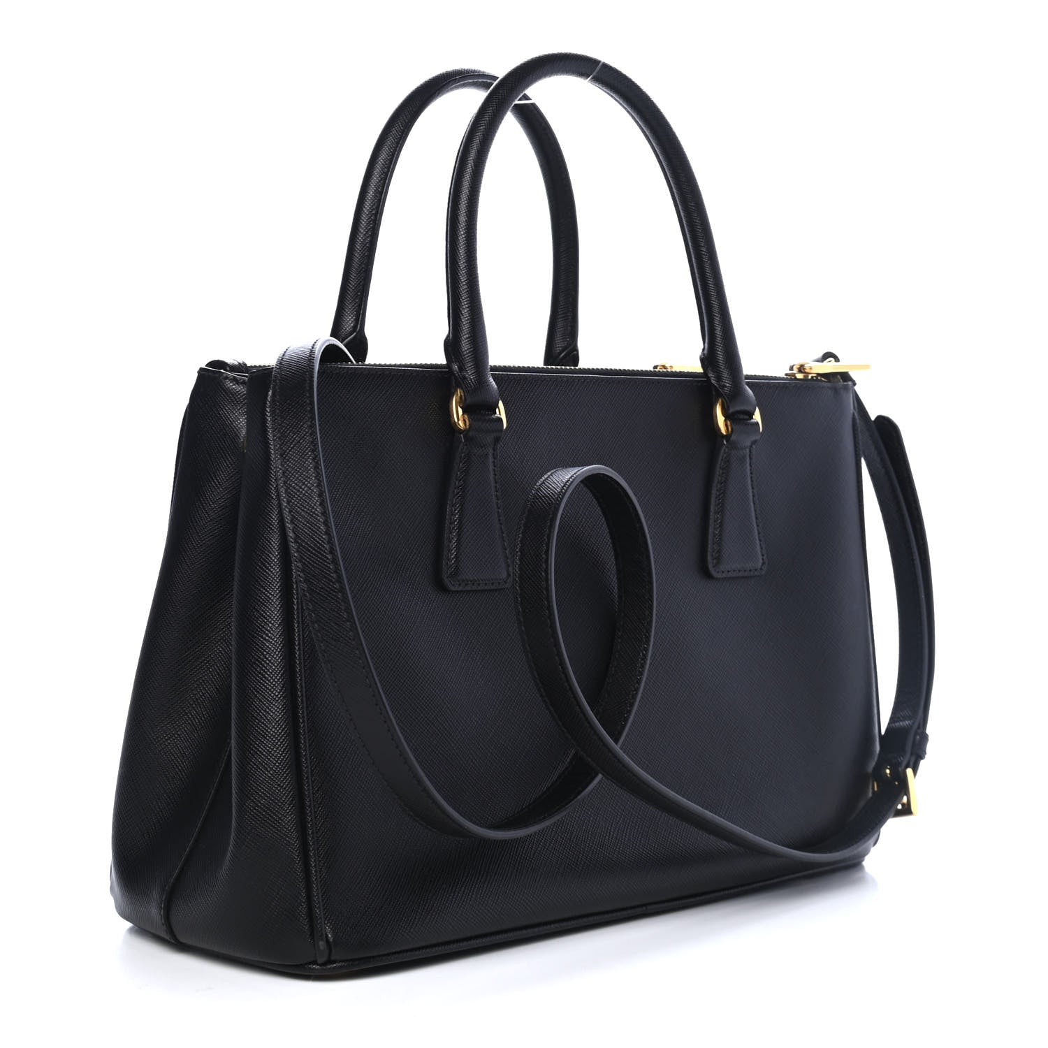 Prada Saffiano Small Galleria Double Zip Tote Black 2 of 4