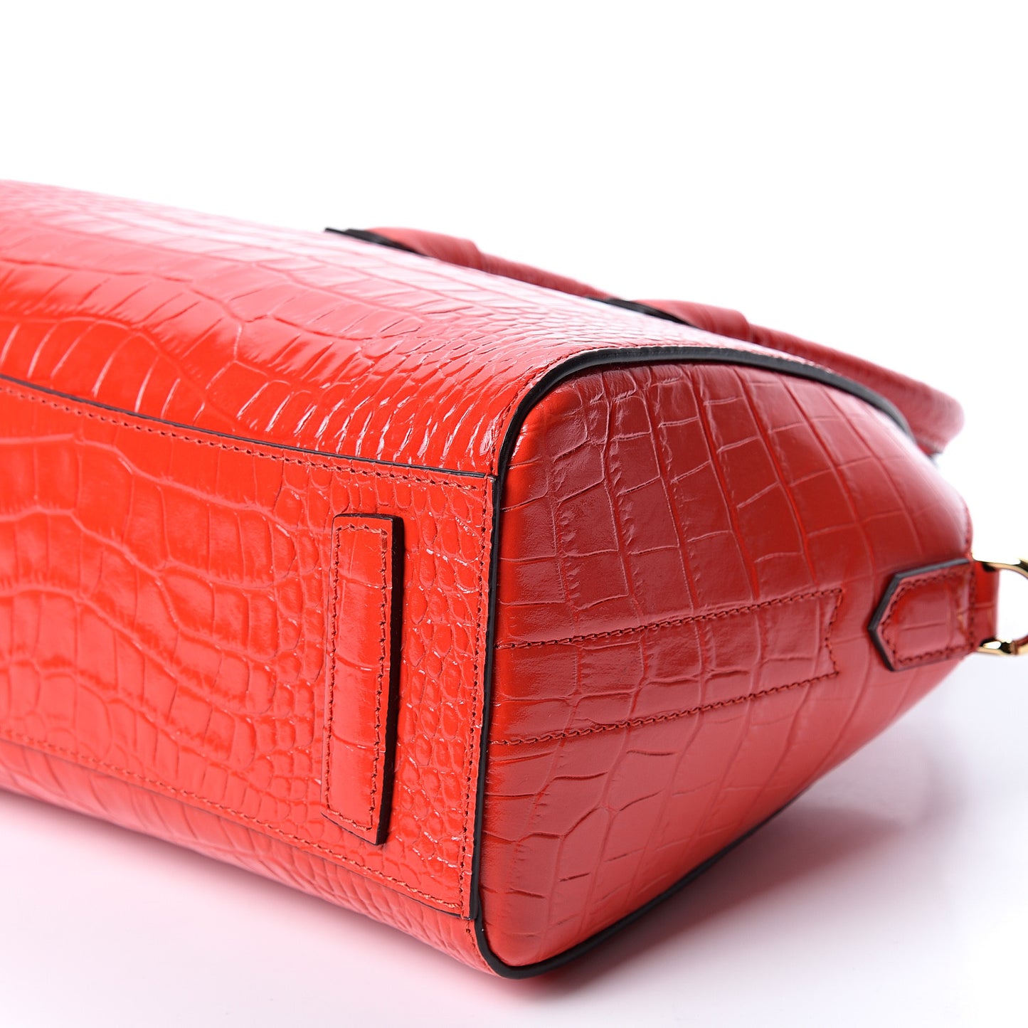Calfskin Crocodile Embossed Mini Antigona Red