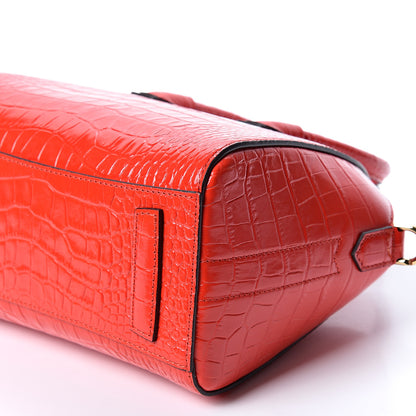 Givenchy Calfskin Crocodile Embossed Mini Antigona Red 9 of 9