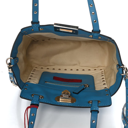 Valentino Garavani Vitello Mini Rockstud Tote Light Blue 5 of 9