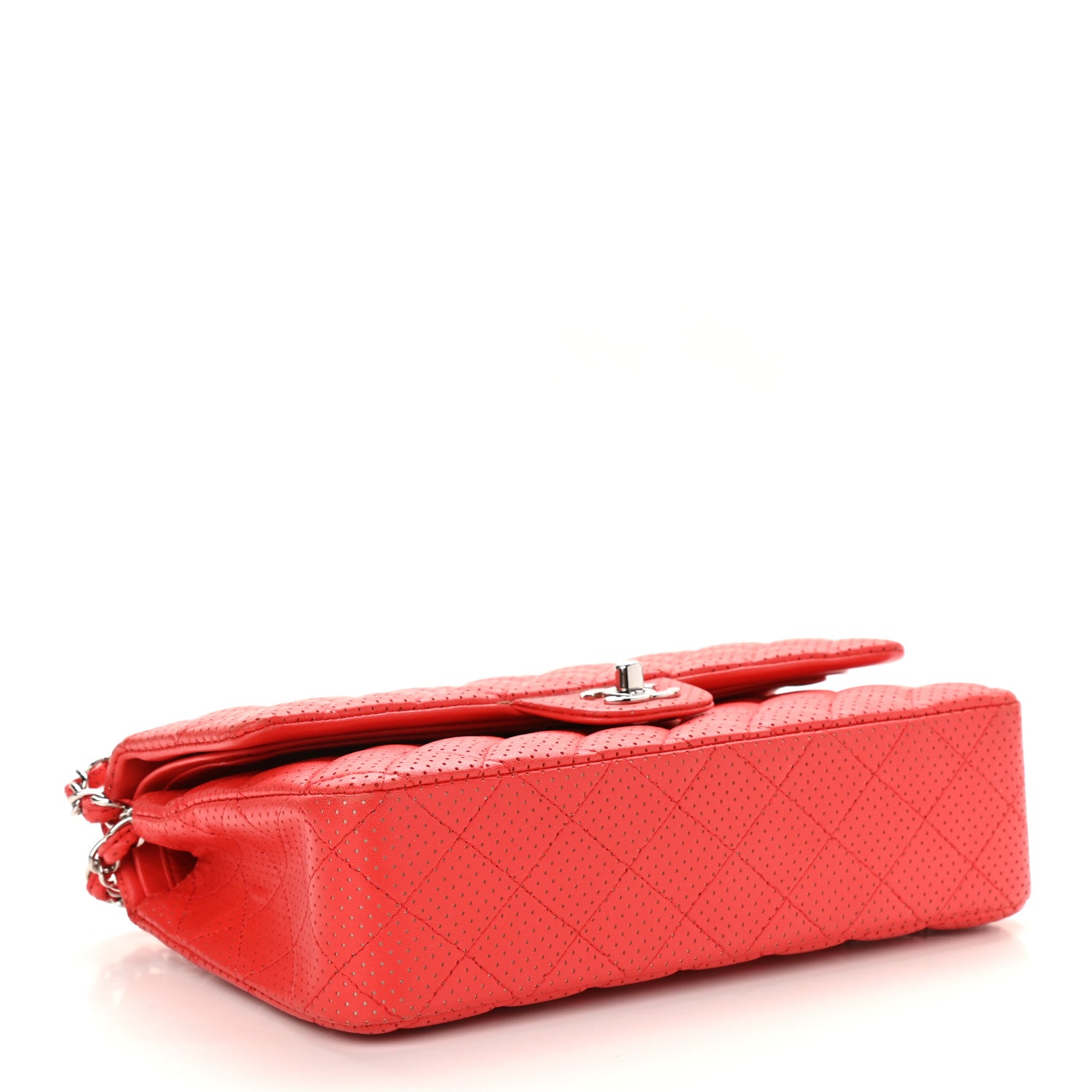 Chanel Lambskin Perforated Medium Double Flap Red 4 of 10