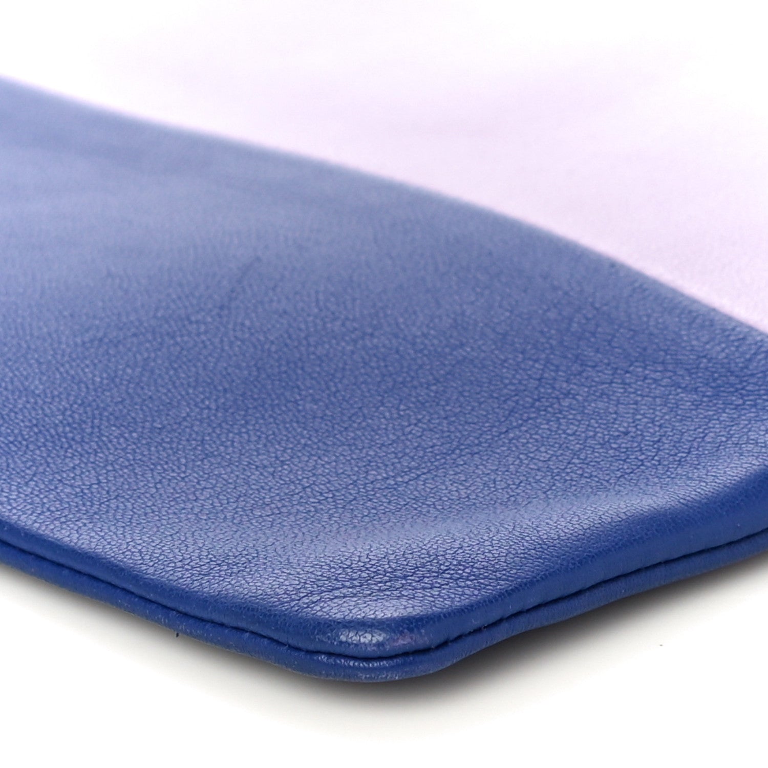 Celine Smooth Lambskin Bi-Color Solo Clutch Pouch Light Purple Royal Blue 10 of 10