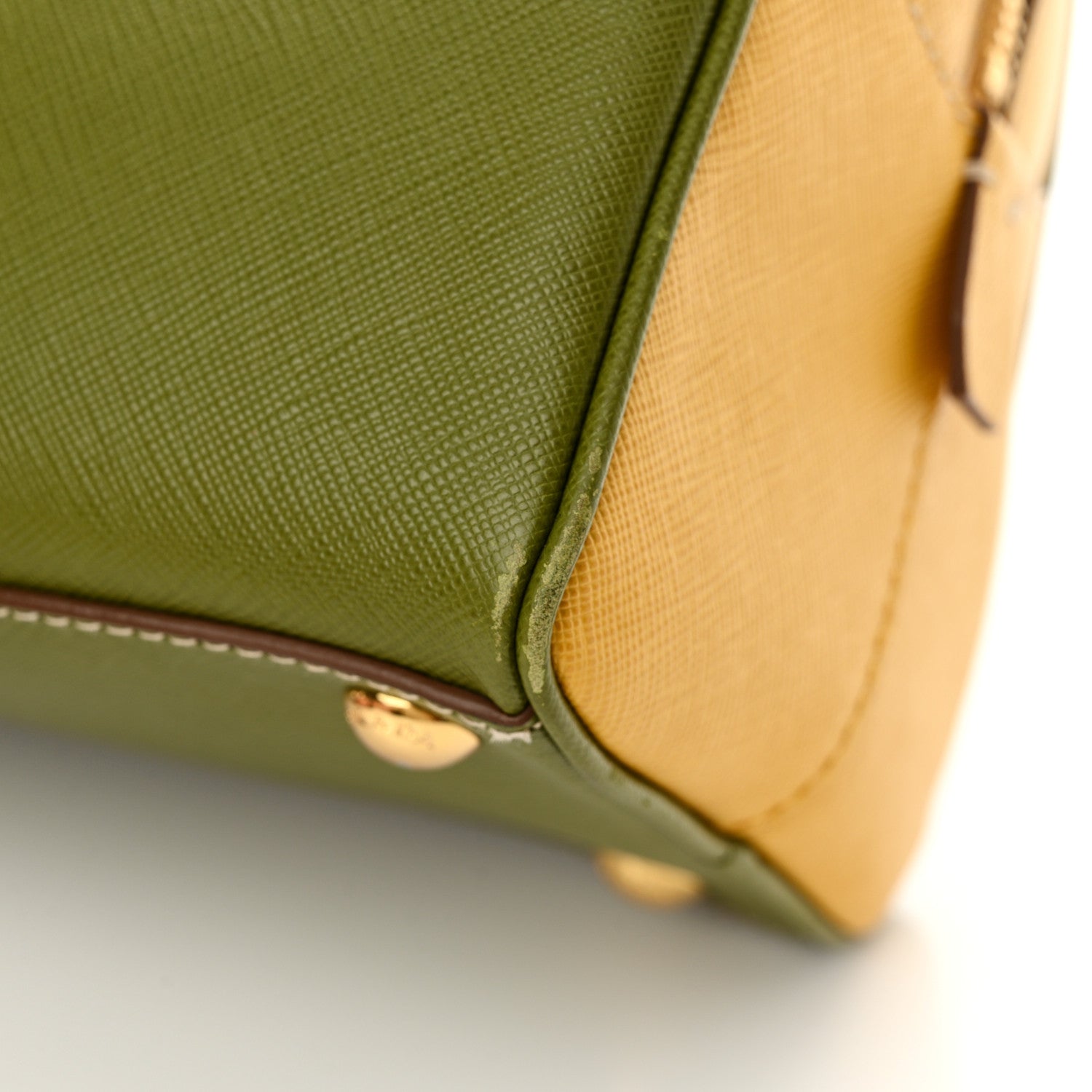 Prada Saffiano Lux Bowling Bag Edera Mimosa 10 of 12