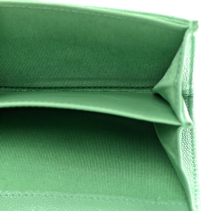 Chanel Caviar Quilted Flap Card Holder On Chain Light Green 5 of 9