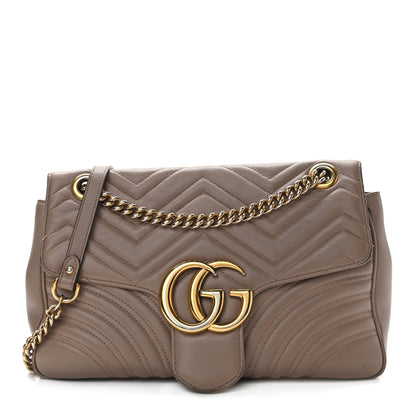Gucci Calfskin Matelasse Medium GG Marmont Shoulder Bag Porcelain Rose 1 of 16