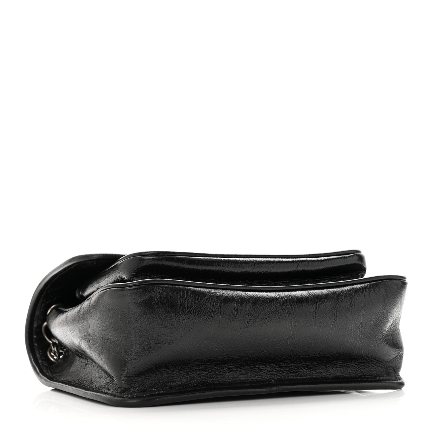 Saint Laurent Crinkled Calfskin Matelasse Monogram Baby Niki Chain Satchel Black 4 of 15