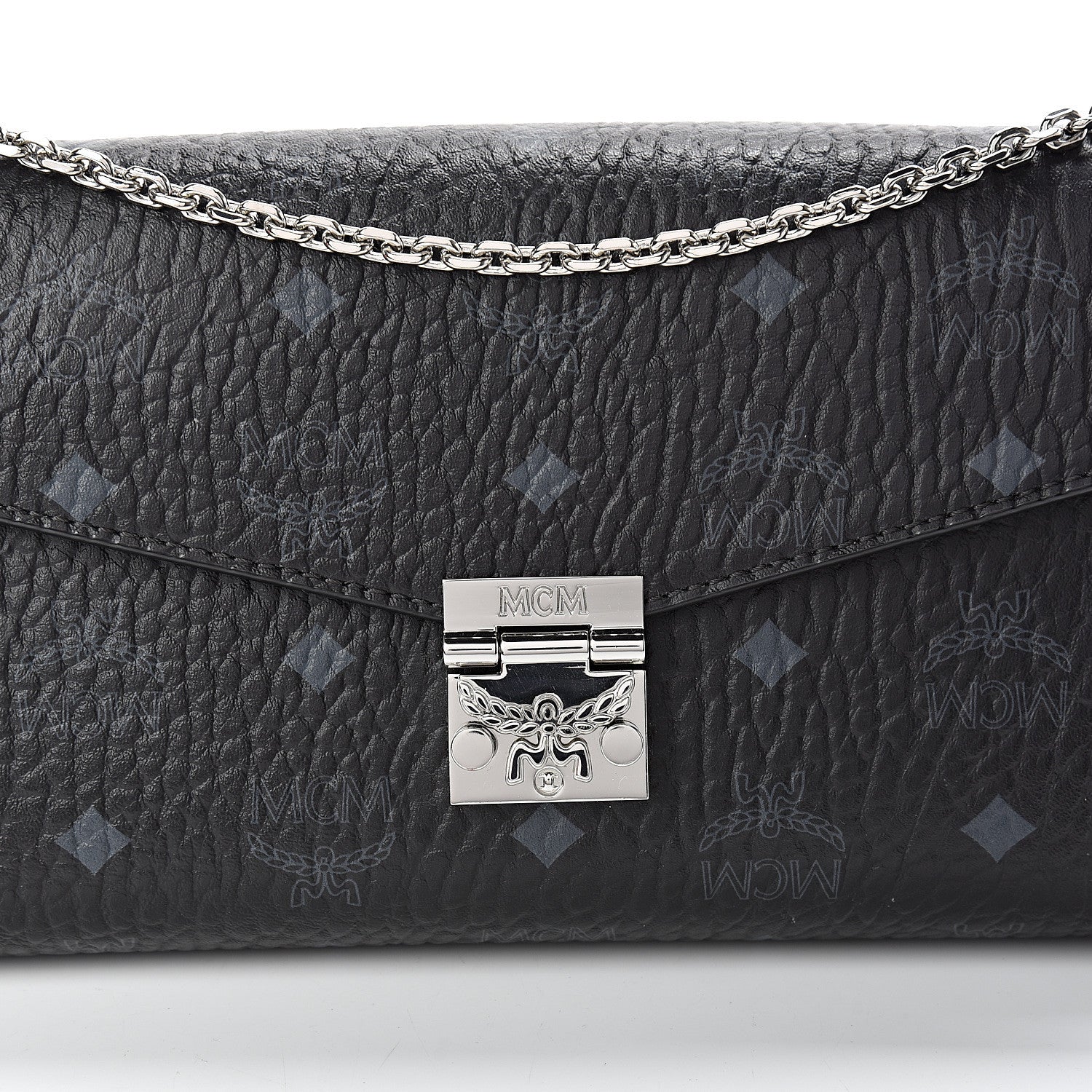 MCM Visetos Millie Wallet On Chain Black 7 of 9