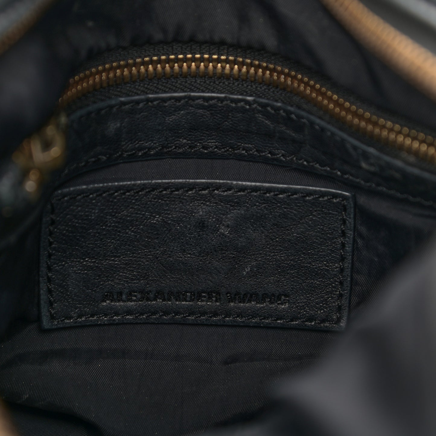 Pebbled Lambskin Rocco Black Antique Brass Hardware