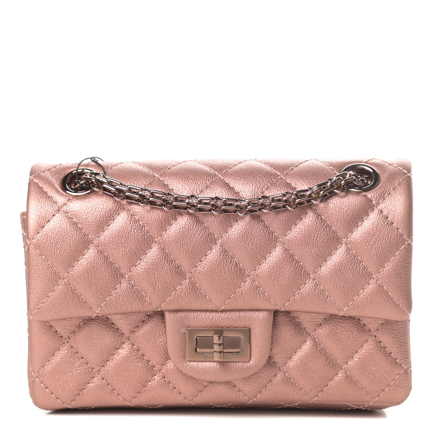 Chanel Metallic Grained Calfskin Quilted 2.55 Reissue Mini Flap Copper Pink 1 of 12