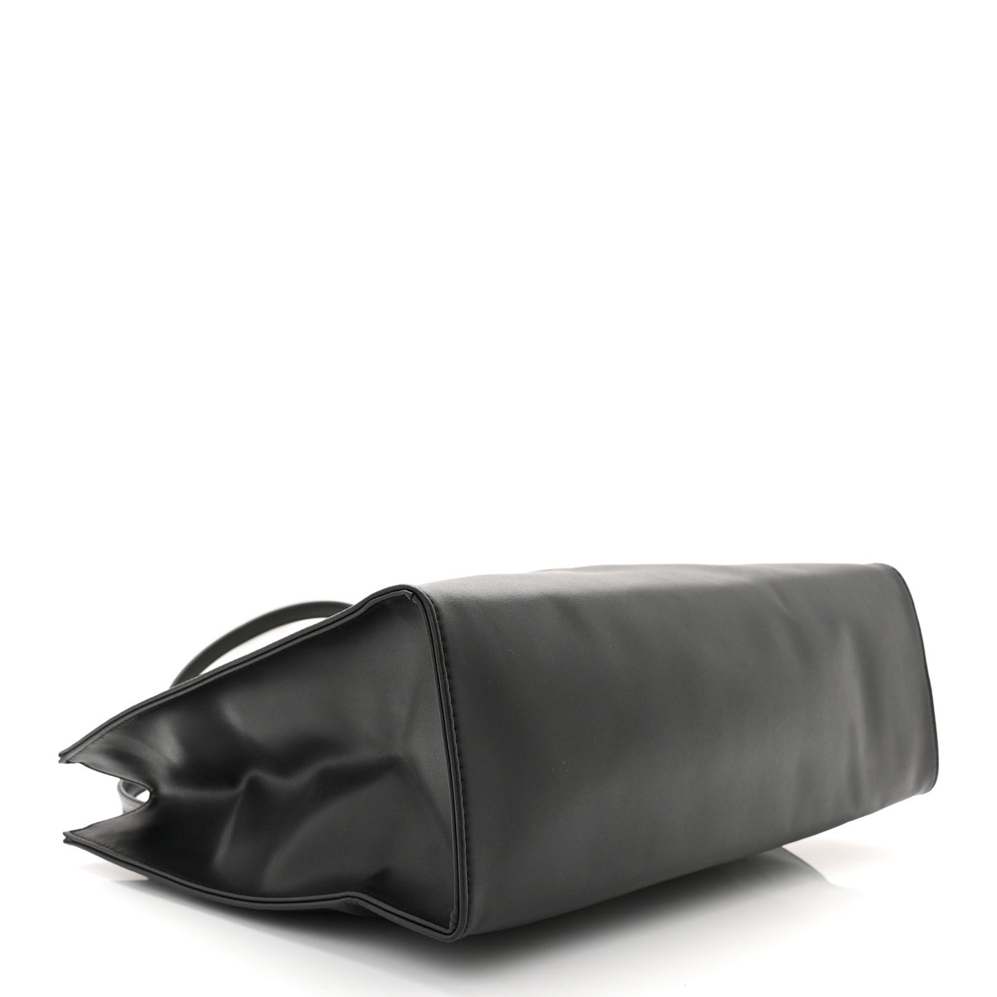 Vegan Leather Medium Shopping Bag Black