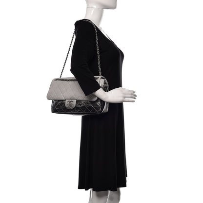 Chanel Vinyl Quilted Jumbo Melrose Degrade Flap Black 2 of 10
