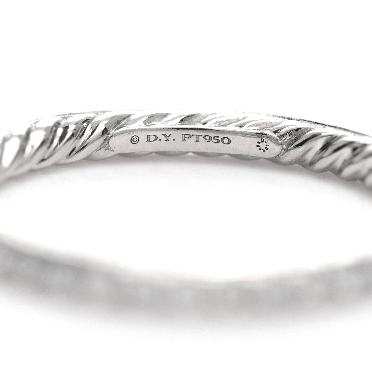 David Yurman Platinum Diamond 2mm Eden Eternity Wedding Band Ring 52 6 4 of 5