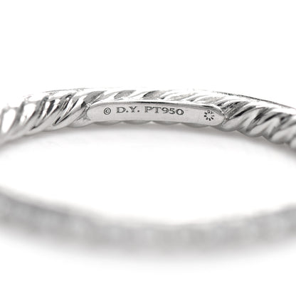 David Yurman Platinum Diamond 2mm Eden Eternity Wedding Band Ring 52 6 4 of 5