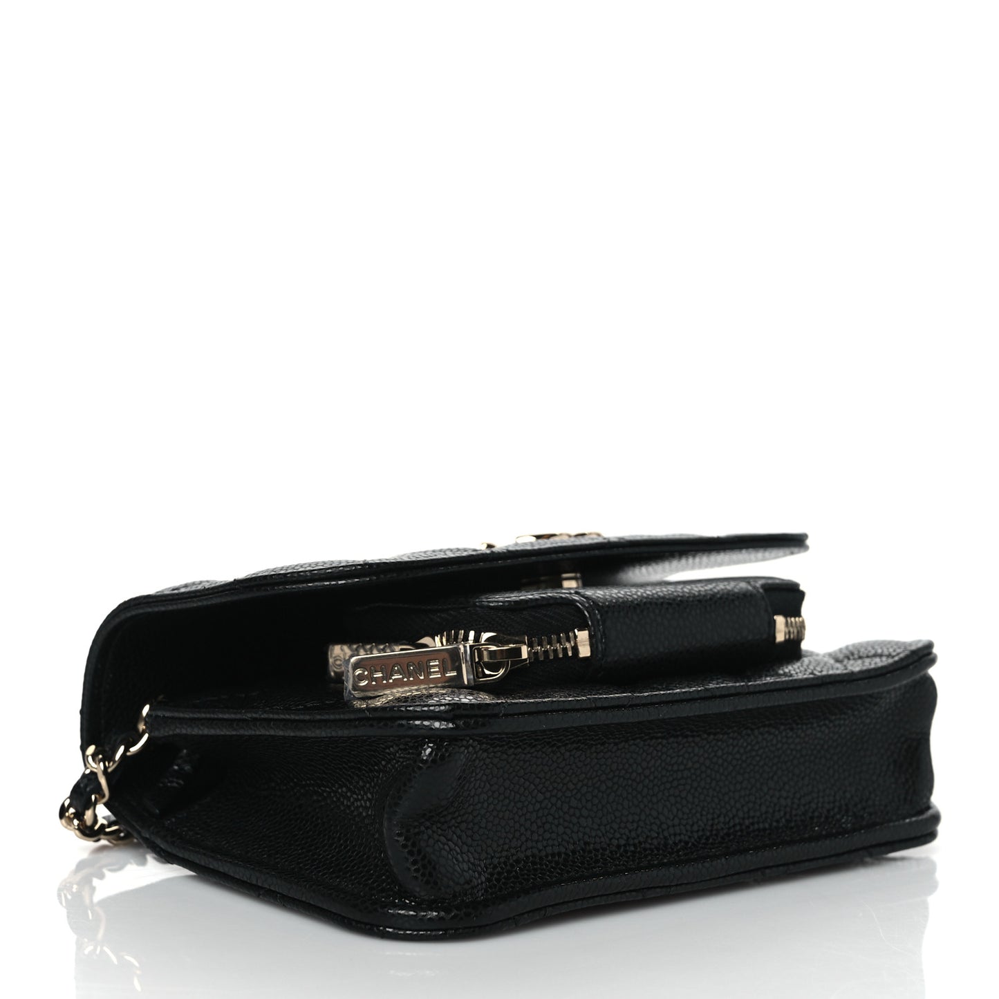 Caviar Quilted Business Affinity Clutch With Chain Black