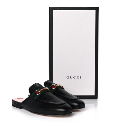 Gucci Malaga Kid Web Womens Princetown Slippers 37 Black 9 of 9