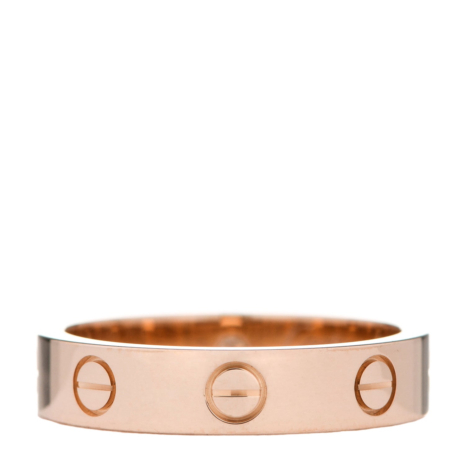 Cartier 18K Pink Gold Diamond 4mm LOVE Wedding Band Ring 50 5.25 3 of 4