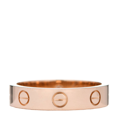 Cartier 18K Pink Gold Diamond 4mm LOVE Wedding Band Ring 50 5.25 3 of 4