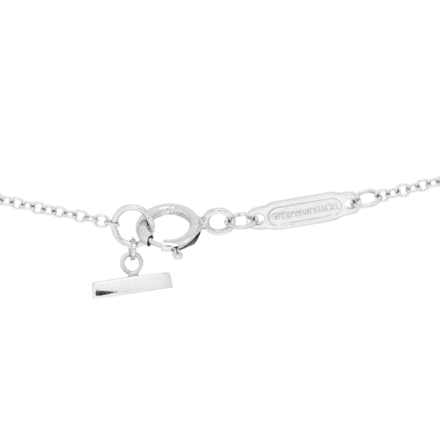 Tiffany 18K White Gold Small T Smile Pendant Necklace 4 of 4